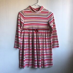 Gymboree Sz 10 Holiday Striped Long Sleeve Dress Girls Seasonal Red White Green